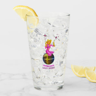 Disco Cowgirl Retro Bachelorette party Glass