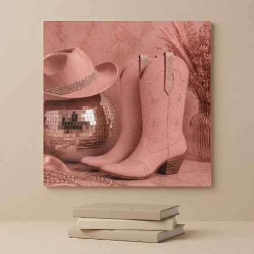 Disco Cowgirl Rhinestone Western Boots Acrylic Print