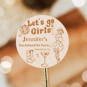 Disco Cowgirl Rodeo Bachelorette Party Classic Round Sticker