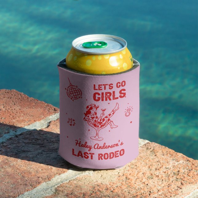 Disco Cowgirl Rodeo Bachelorette Weekend Can Cooler (In Situ Pool)