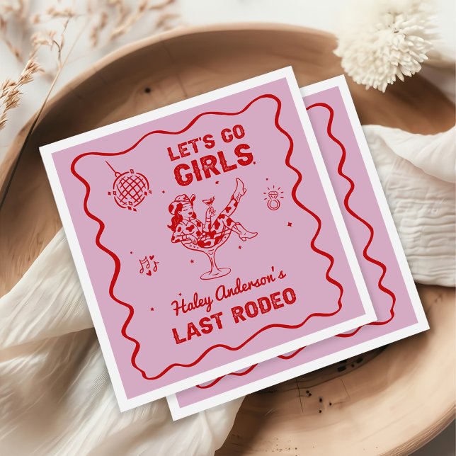 Disco Cowgirl Rodeo Bachelorette Weekend Napkins (Creator Uploaded)