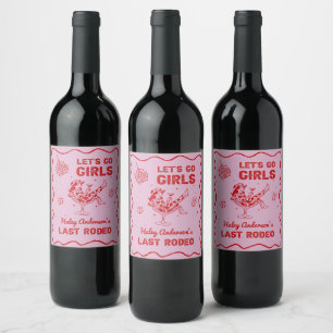 Disco Cowgirl Rodeo Bachelorette Weekend Wine Label