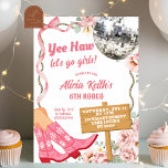 Disco Cowgirl Rodeo Birthday Invitation<br><div class="desc">Disco Cowgirl Rodeo Birthday Invitation,  Yee Haw Let's Go Girls Birthday Invite,  Editable Saddle Up Kids Birthday Invitation</div>