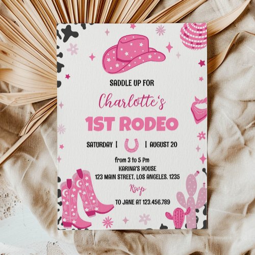 Disco Cowgirl Rodeo Western Birthday Invitation