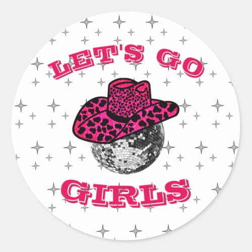 Disco Cowgirl  Sticker with stars pattern