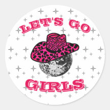 Disco Cowgirl  Sticker with stars pattern