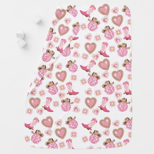 Disco Cowgirl Valentine Baby Blanket