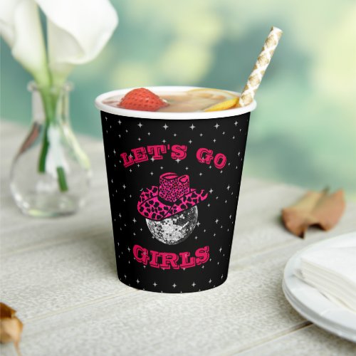 Disco Cowgirl  with stars pattern  Paper Cups