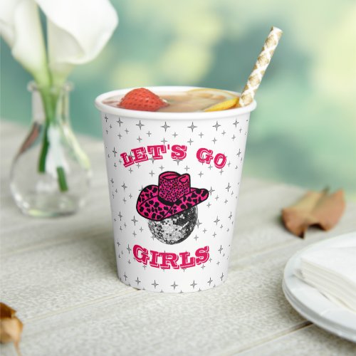 Disco Cowgirl  with stars pattern Paper Cups