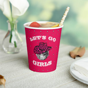 Disco Cowgirl with stars pattern Paper Cups