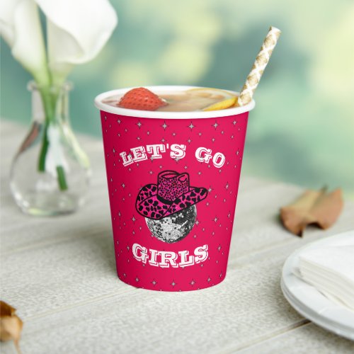 Disco Cowgirl  with stars pattern  Paper Cups