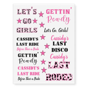 Disco Cowgirls Bachelorette Party Sayings Temporary Tattoos