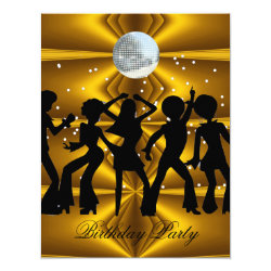 Disco Dance Birthday Party disco ball Card