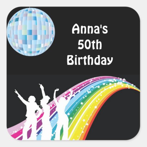 Disco Dance Birthday Party Favor Labels