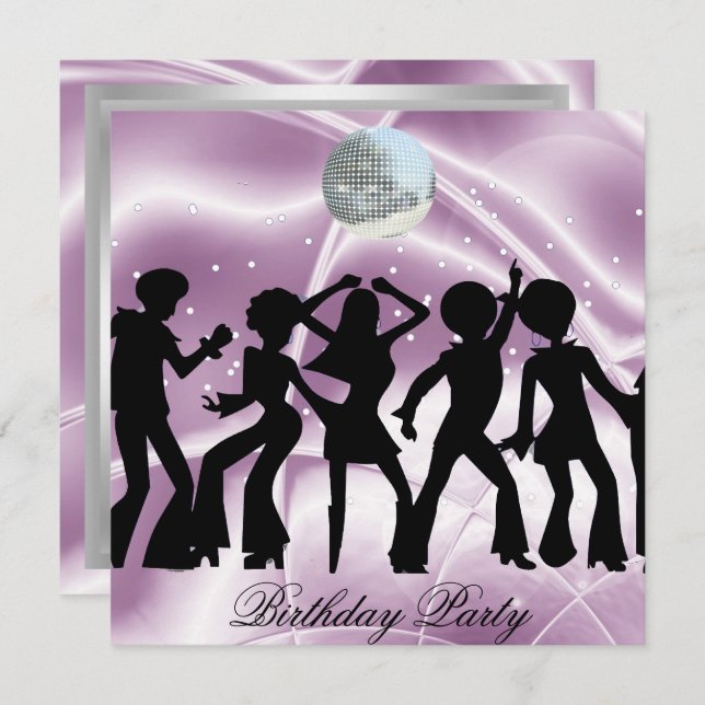 Disco Dance Birthday Party  Invitation (Front/Back)