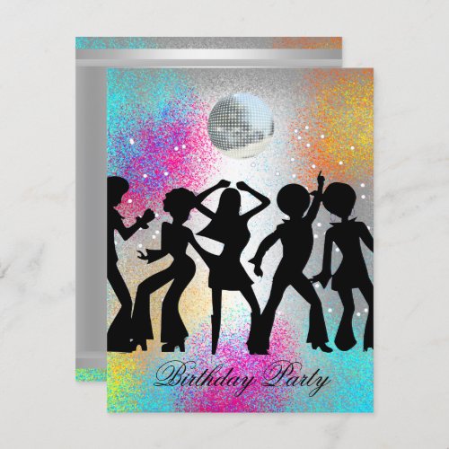 Disco Dance Birthday Party Invitation 1