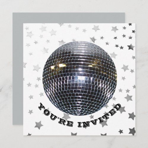 Disco Dance Birthday Party  Retro 70s Disco Party Invitation