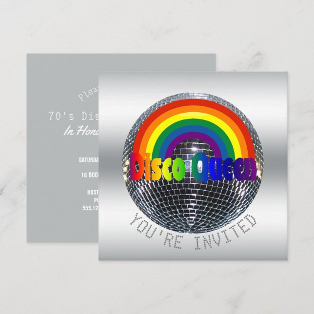 Disco Dance Birthday Party | Retro 70s Disco Party Invitation (Front/Back)