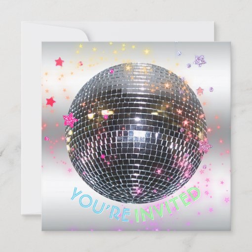 Disco Dance Birthday Retro 70's Disco Ball Party Invitation | Zazzle