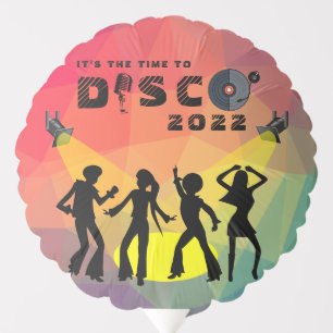 Disco dance floor retro multicolor celebration balloon