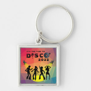 Disco dance floor retro multicolor celebration  keychain