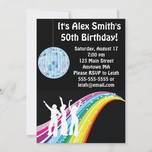 Disco Dance Kid Adult Birthday Invitation