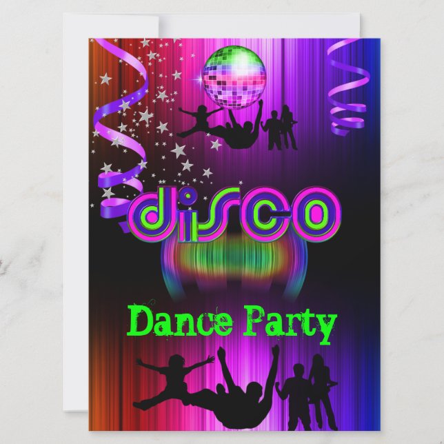Disco Dance Party Event Crowd Rave Invitation (Front)