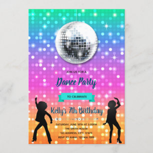 Disco dance party invitation