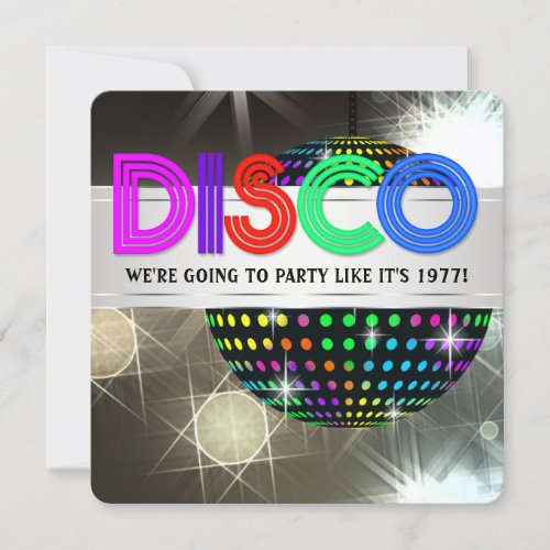 Disco Dance Party Invitation