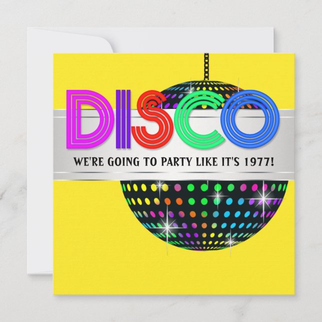 Disco Dance Party Invitations (Front)