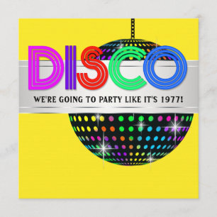 Disco Dance Party Invitations