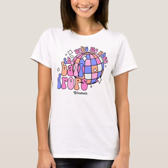 Disco Dance Retro Happy New Year Party T-Shirt (Front)