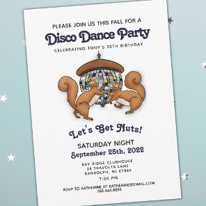 Disco Dance Squirrel Birthday Invitation