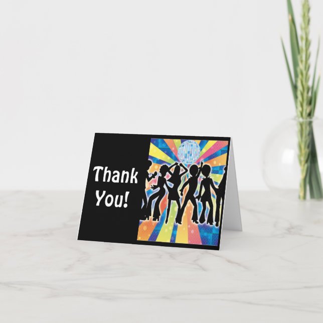 Disco Dance Thank You Note Card (Front)