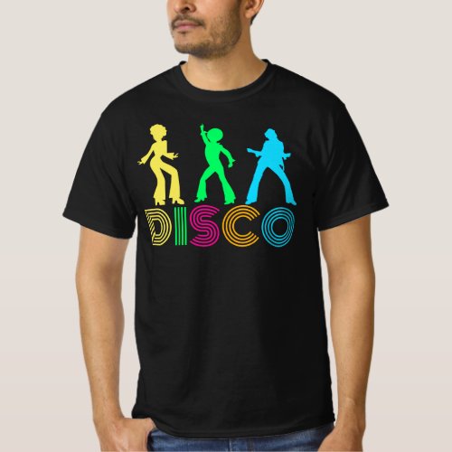 Disco Dancers and Funky 70s Text T_Shirt