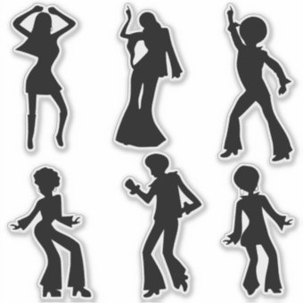 Disco Dancers Silhouettes Sticker Zazzle