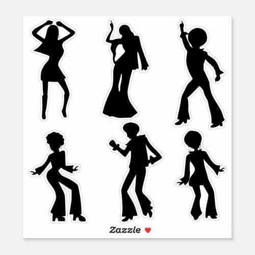 Disco Dancers Silhouettes Sticker
