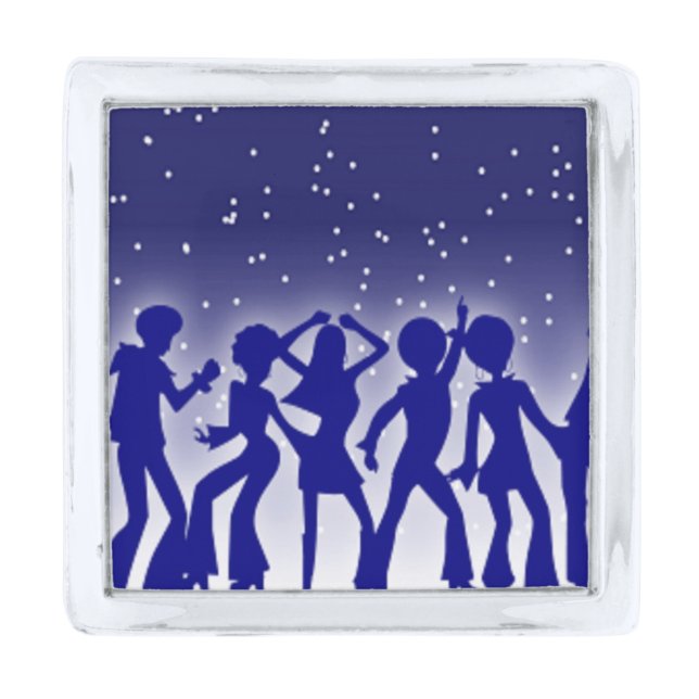DISCO DANCERS SILVER FINISH LAPEL PIN (Front)