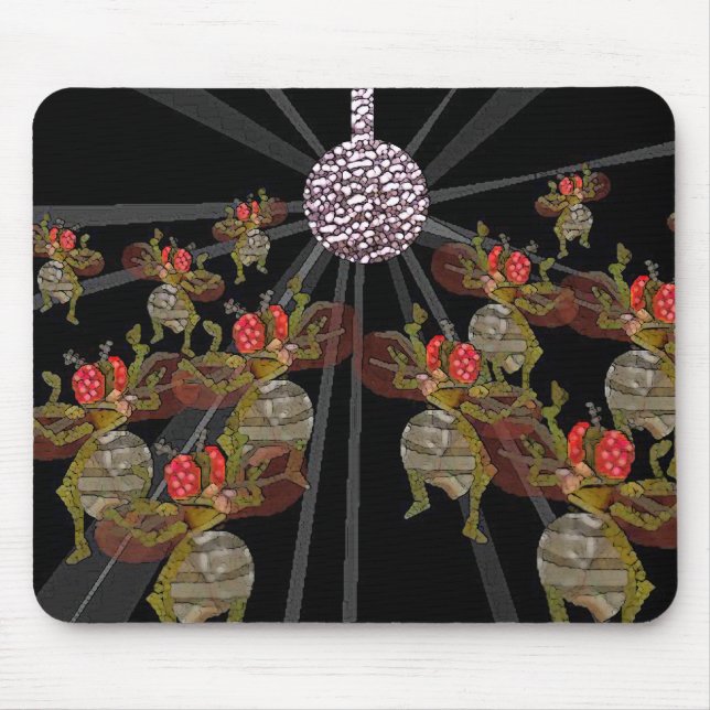 Disco dancing fruit flies mouse pad (Front)