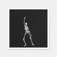 Disco Dancing Halloween Skeleton Napkin