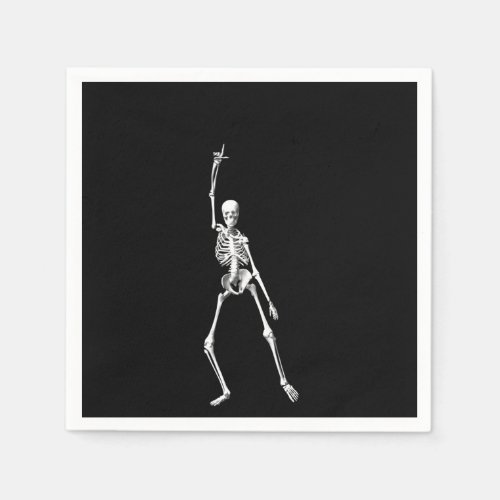 Disco Dancing Halloween Skeleton Napkin