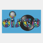 Disco Dancing Mirrored Ball And Vinyl Record Rectangular Sticker at Zazzle