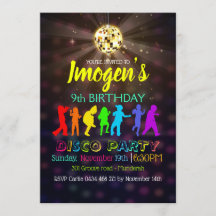 Disco Dancing Party Personalize Birthday RSVP