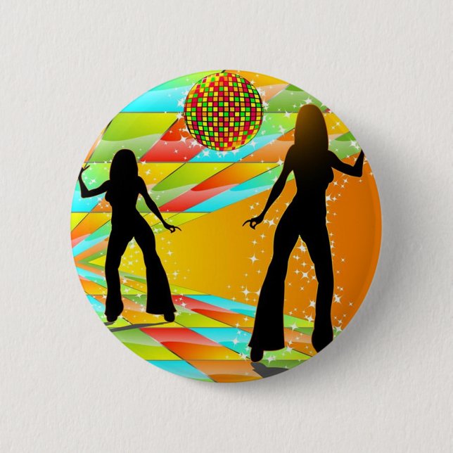 Disco Dancing Pinback Button (Front)