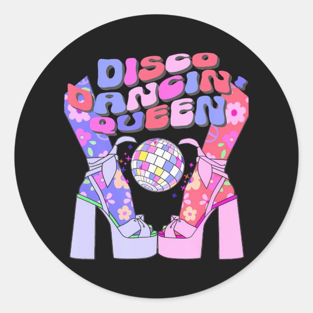 Disco Dancing Queen 70's Dancer Mom Dance 70s Classic Round Sticker (Front)
