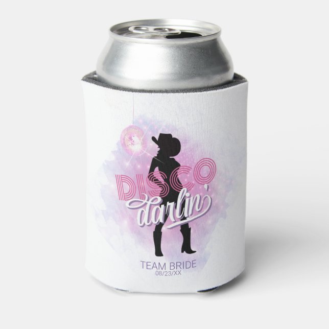 Disco Darlin' Bachelorette Team Bride ID928  Can Cooler (Can Back)