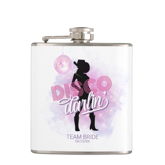 Disco Darlin' Bachelorette Team Bride ID928  Flask (Front)