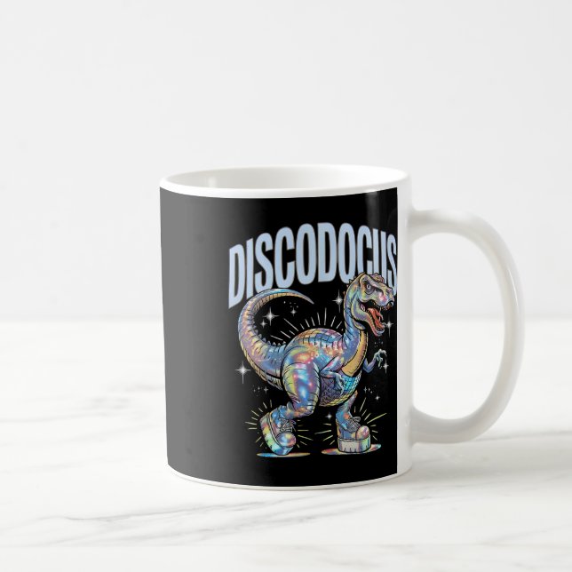 Disco Dinosaur Diplodocus 70s Dino Dancing Funny D Coffee Mug (Right)