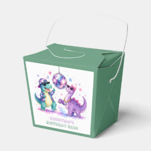 Disco Dinosaur Watercolor Birthday Bash Favor Boxes