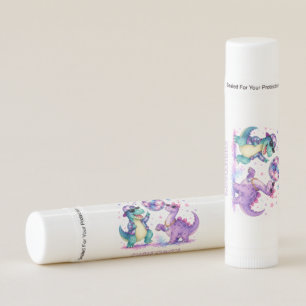 Disco Dinosaur Watercolor Birthday Bash Favor Lip Balm